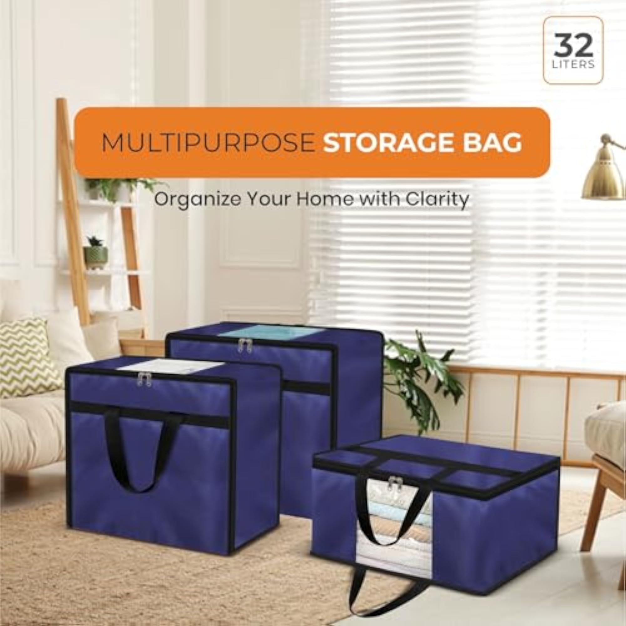 32 Litre Storage Bag for Clothes, Blankets, and Toys